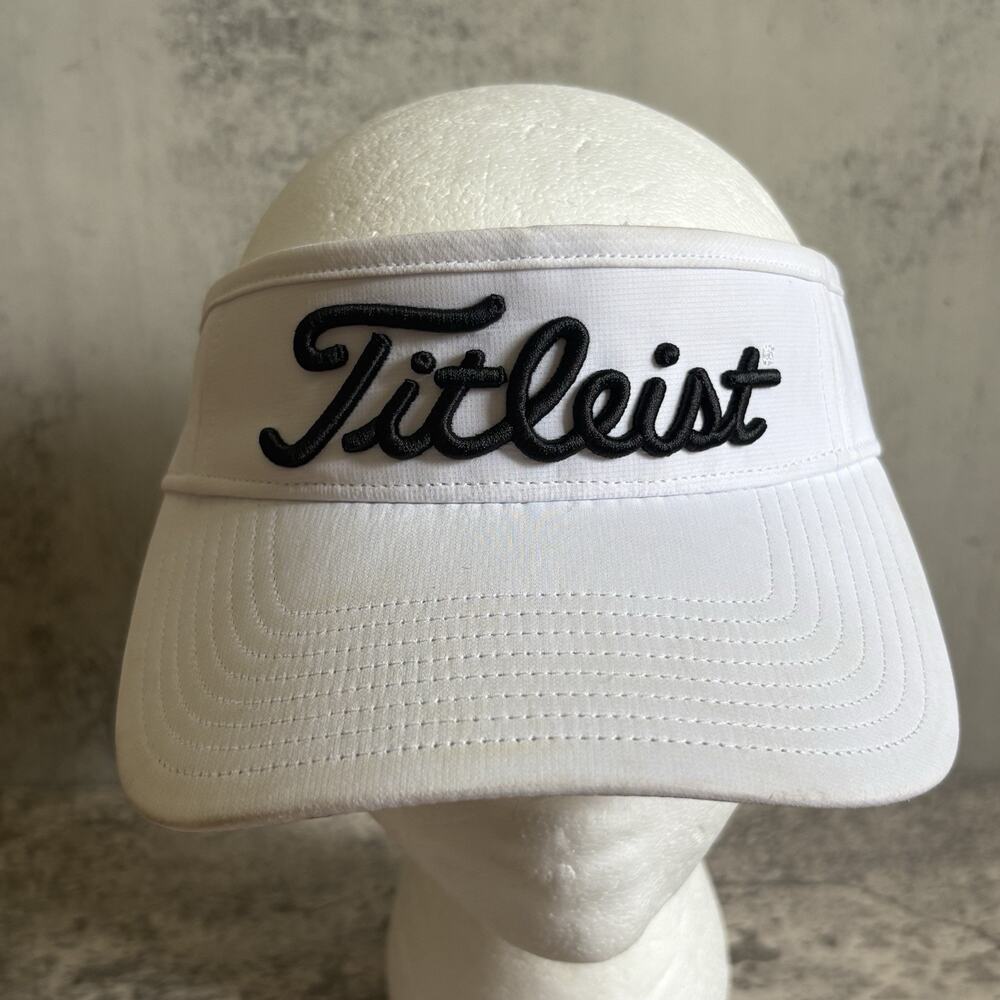 Titleist Hat Cap Strap Back White Golf Visor Pro V1 FootJoy FJ Performance Logo